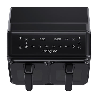 AirFryer Frytkownica dwukomorowa z okienkiem KaringBee 2200W 2x4L